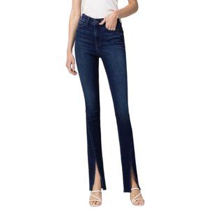 Flying Monkey Blue High Rise Slim Straight Split Leg Jeans F4969